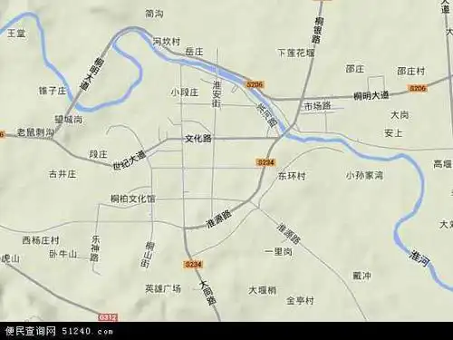 中国河南省南阳市桐柏县城关镇地图(卫星地图)