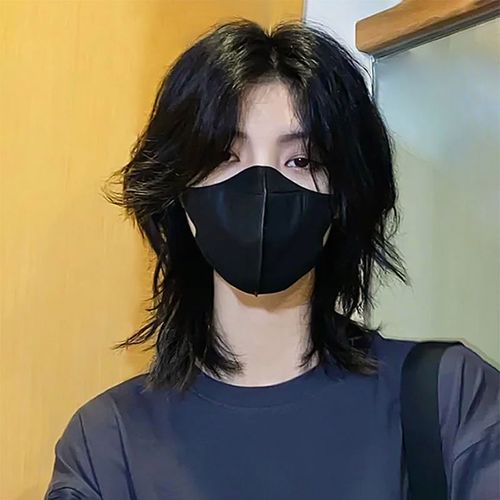 狼尾假发男士短发造型夏季日系中分武士头假发套男生鲻鱼头全头套