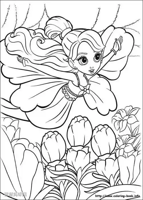 芭比之花仙子简笔画图片2