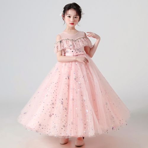 儿童晚礼服女童公主裙生日花童婚纱小主持人钢琴演出服走秀蓬蓬裙
