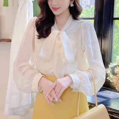 飘带蝴蝶结长袖衬衫女-特价促销-优惠券领取-价格|多少钱|什么牌子好