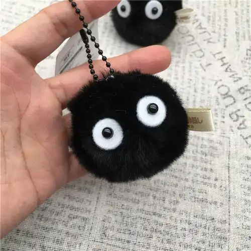 煤炭球灰尘精灵黑炭可爱背包卡通毛绒挂件婚礼小礼物小配件钥匙扣