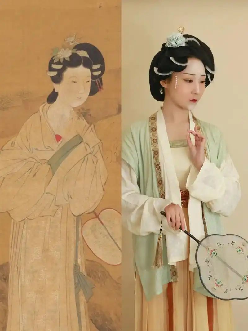 从古画中走出来的仕女#宋代三白妆 #国风合伙人 #汉服 # - 抖音