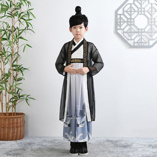 古装汉服男女童开笔礼儿童中国风小学生国学服书童三