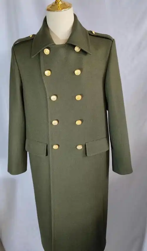 冬季军大衣男毛呢大衣定制加厚加棉款个人冷库专用老兵老款军绿色大衣