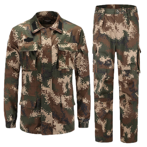 服男套装服耐磨作训服劳保服学生军训服户外拓转训练服 橄榄绿迷彩