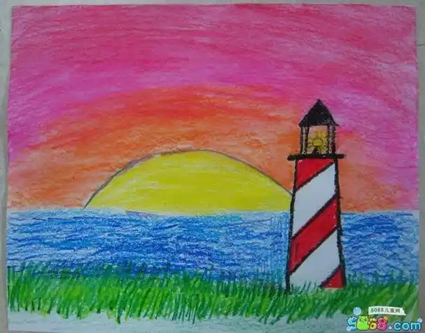 海边的灯塔关于大海的绘画作品分享关于小兔子绘画图片精选阳光下成长