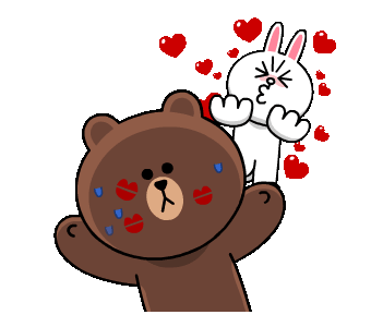 布朗熊,可妮兔表情包 linefriends