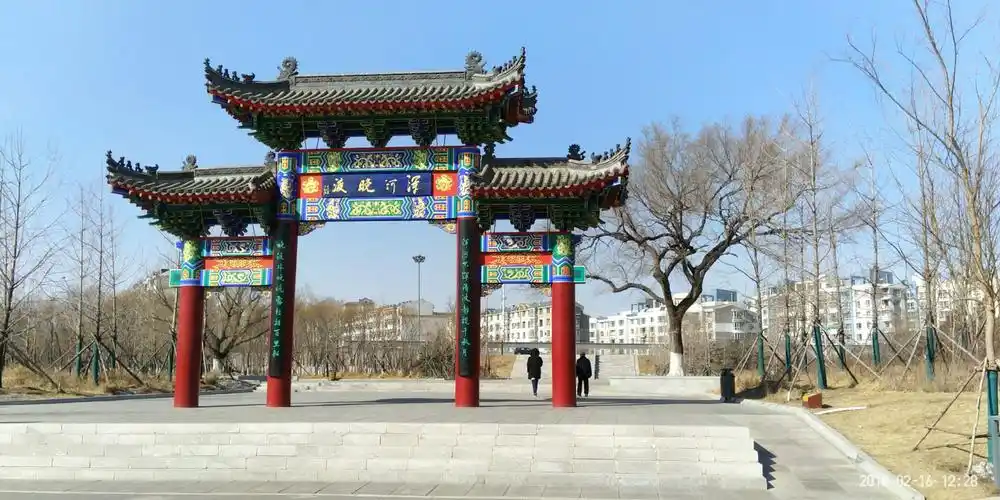 盛京八景之三"浑河晚渡"