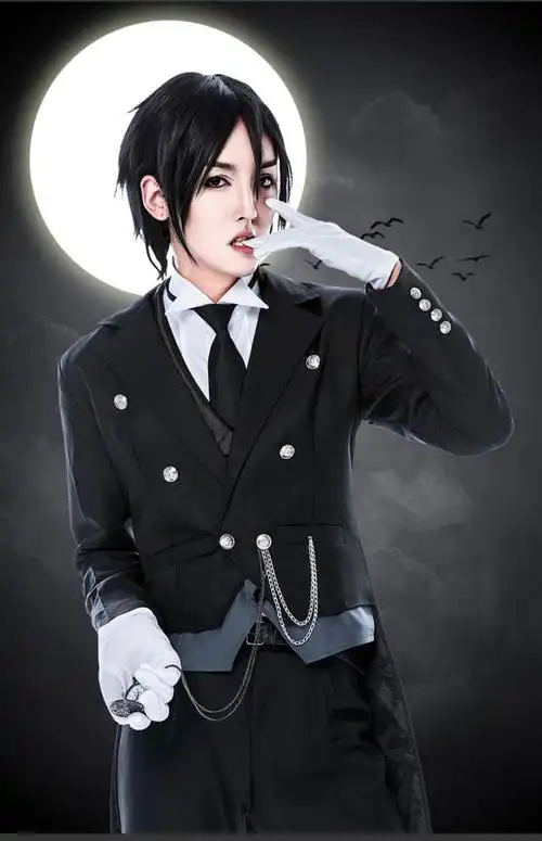 夏庄古装cos服男夏尔服塞巴斯蒂安黑执事管家燕尾服服装件套现货 男生