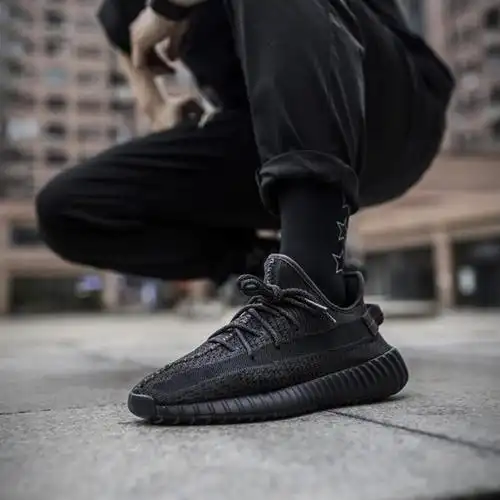 跑步鞋黑天使黑魂镂空黑椰子yeezy350boostfu9006adidas