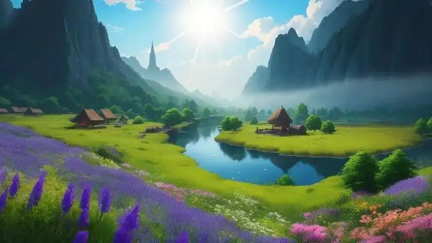 唯美风景:世外桃源,人间仙境,秘境山谷桃花源