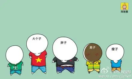 除此之外,这组漫画还有另外两幅,一个是每个班都有高矮胖瘦白黑等人