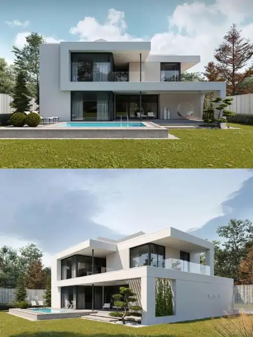 两层极简现代风农村自建别墅设计