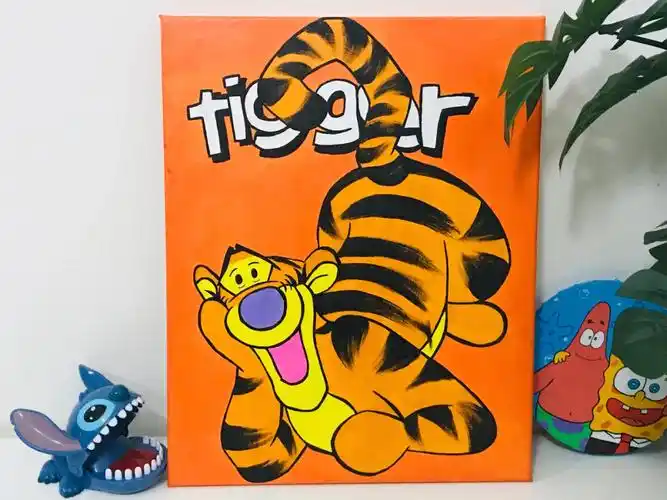 入门丙烯画虎年跳跳虎