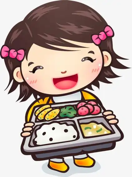 本作品全称为《彩色卡通风吃饭漫画儿童创意元素》,在整个配色上使用