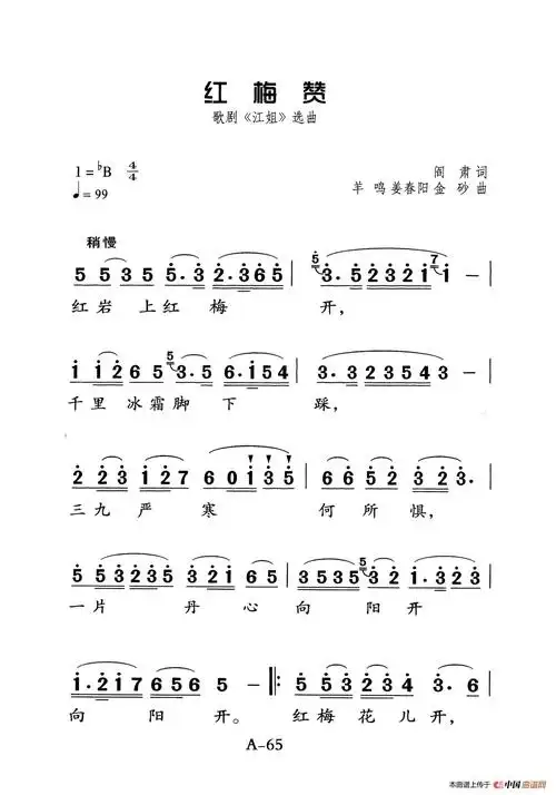 红梅赞(老人适用)