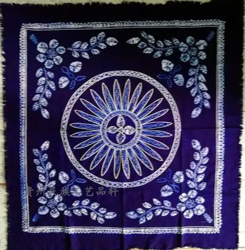 扎染桌布少数民族白族茶几布手工手工壁挂挂布民族白族扎染