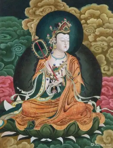 文殊菩萨_法海寺壁画系列_东方(岽方)作品展_东方(岽方)在线作品_东方