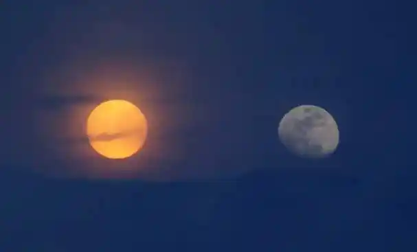 安徽合肥出现日月同辉的奇观你见过吗