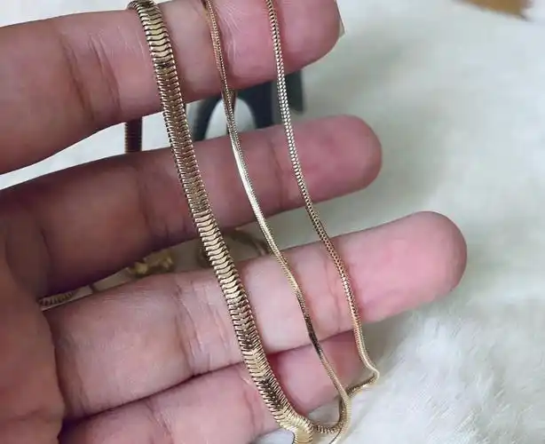 18k金进口蛇骨链们的买家秀对比