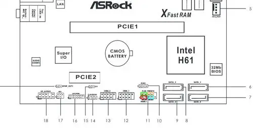 华硕h61mvs主板接线图