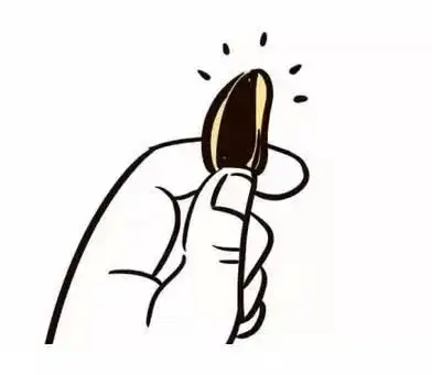 吃的瓜子的简笔画