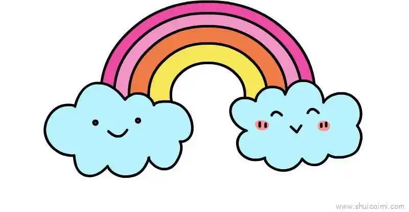 彩虹儿童画怎么画彩虹简笔画画法