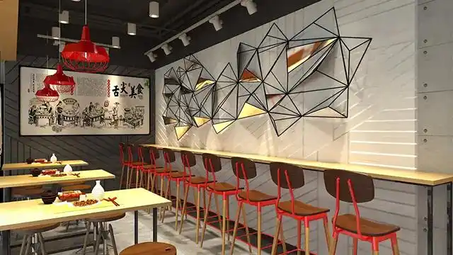 风味小吃店装修定制,小吃店装修
