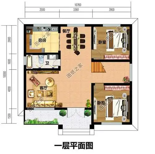 三款10x10自建房图纸好看又大方咱们农村人就是要住得比城里好
