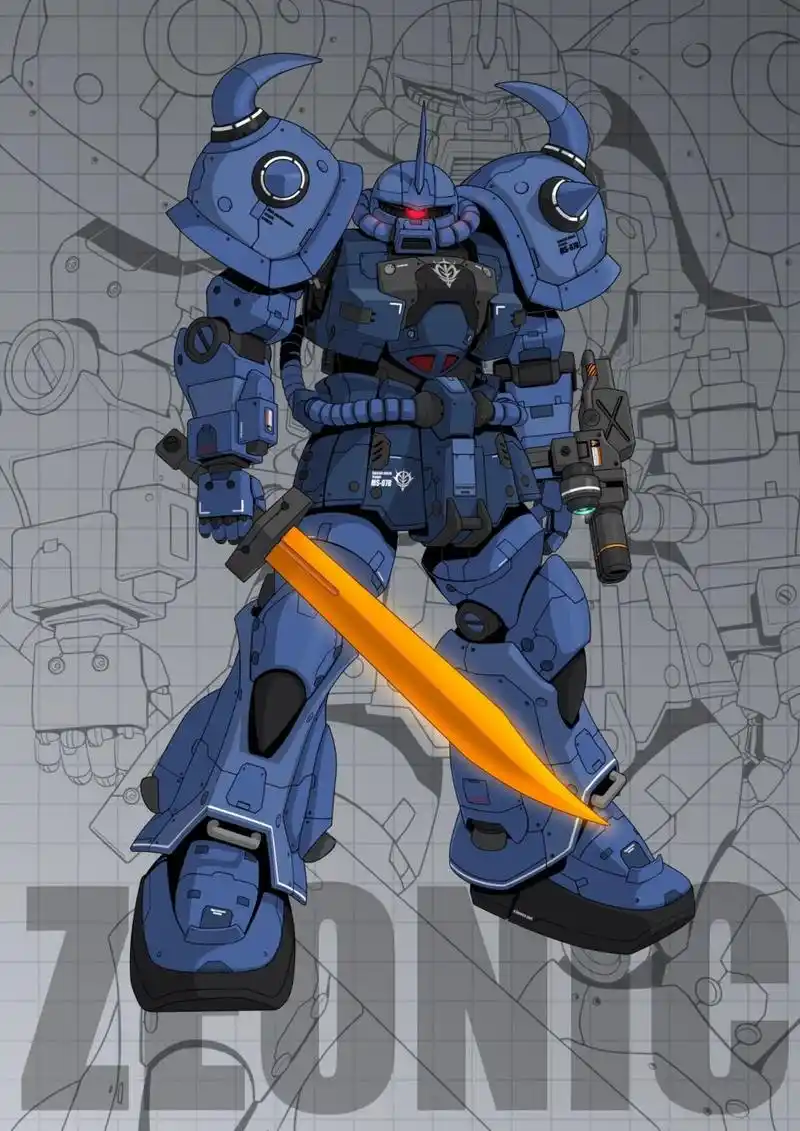 独眼机体系列之ms-07b-3 扎古老虎(古夫改) b3型老虎,出自《机动战士