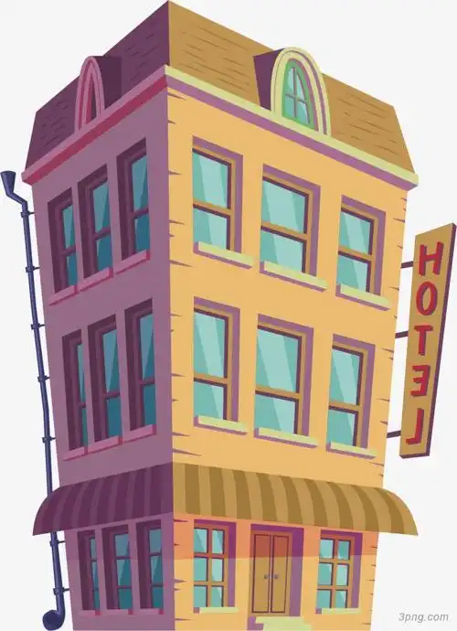 矢量图住房的旅馆png素材透明免抠图片-卡通手绘
