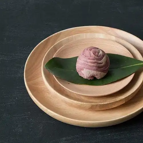 【日式实木简约果盘】进口木材,纹理迷人,气味自然;一次成型,精细打磨