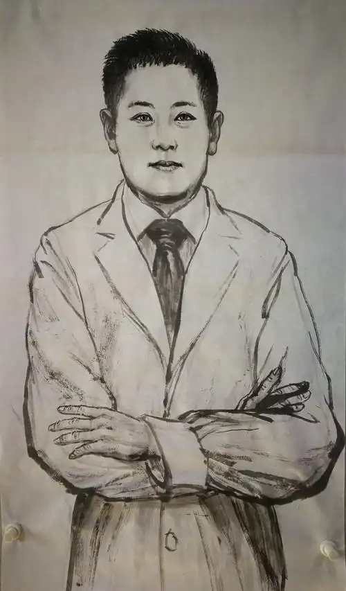 2019年吴元春老师写意人物三班第5课《男士人物半身像水墨写生》2019