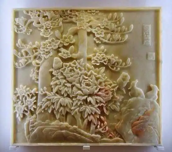 玉石浮雕玄关背景