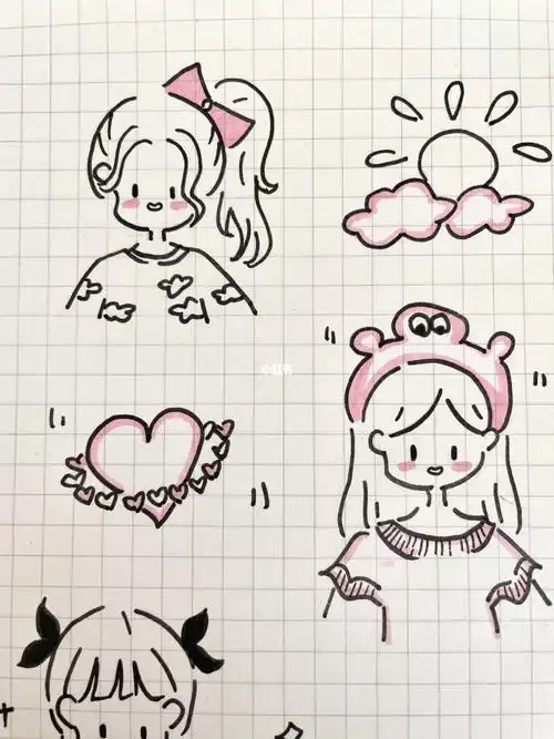 手账本上面适合的卡通人物简笔画