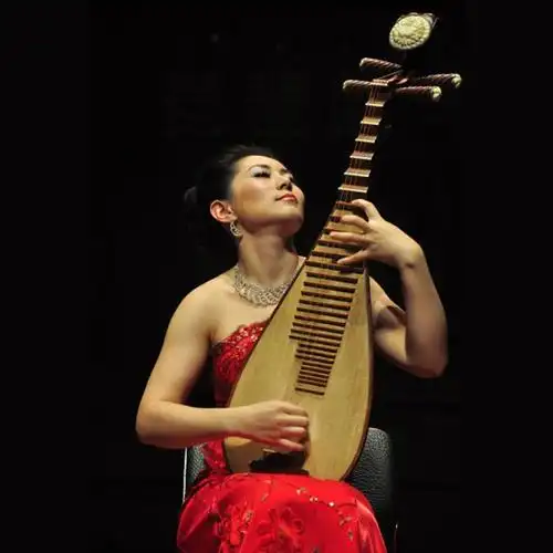 弹拨乐器民族乐器红色椿木贝雕成人演奏琵琶包邮赠配件n琴弦盒