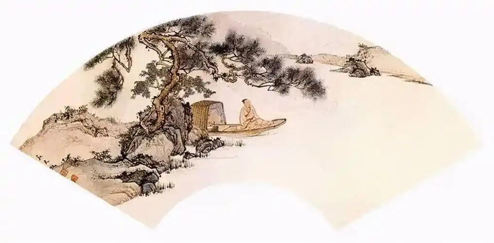 孙天牧山水扇面画欣赏