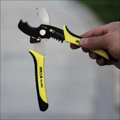 i欧克多功能r剥线钳电缆剪电工带剪线拨线钳钳子电工专用工具2022