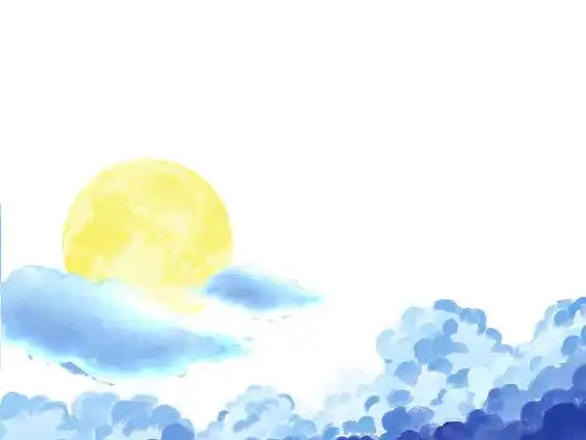 插画海报黄色国风七夕海报七夕ui手机海报蓝色夜晚国潮嫦娥月亮山云