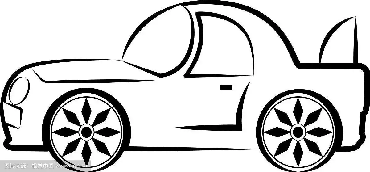 赛车素描的侧视图