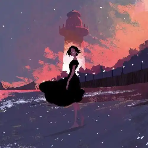 治愈系意境漫画女生头像图片