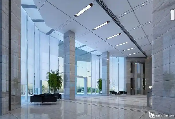 办公楼大厅写字楼大厅设计案例效果图