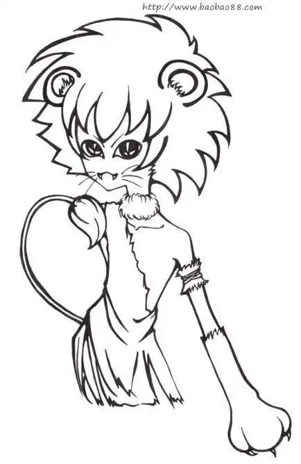 狮子座简笔画男生版