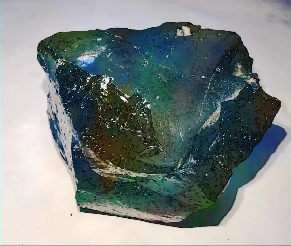 分享一组玻璃陨石,微磁.外表有燃烧的痕迹,阳光下金属颗粒银光 - 抖音