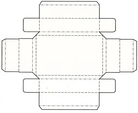 盘式别插组装带底结构盒展开图