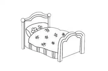 公主床简笔画图片