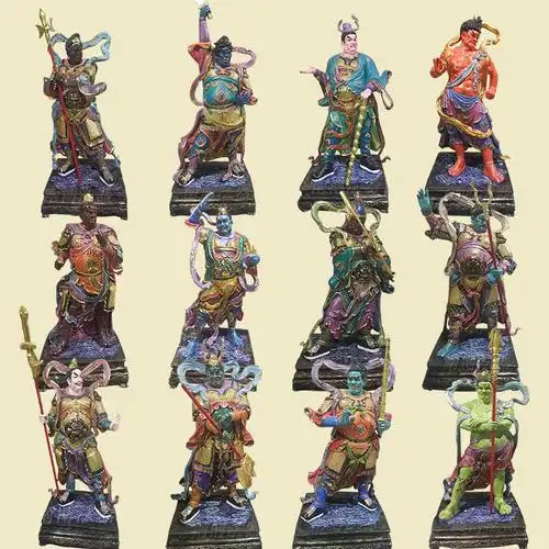 定制十二药叉大将佛像 十二神王 十二大金刚菩萨玻璃钢树脂神像