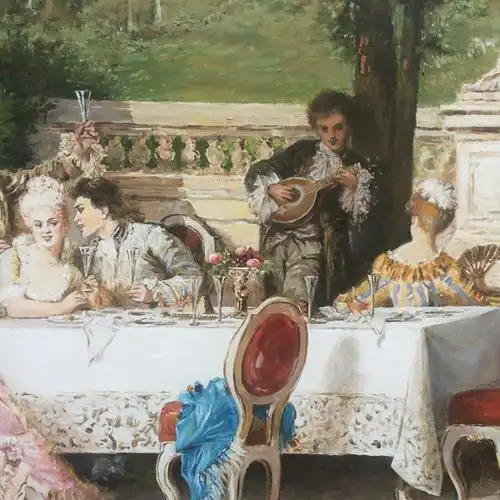 油画thegardenparty花园聚会民子