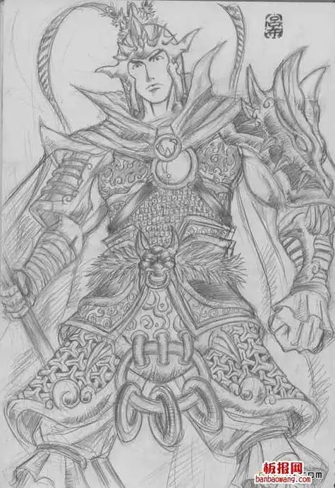 吕布素描简笔画如何画吕布简笔画王者荣耀简笔画q版战士吕布简笔画